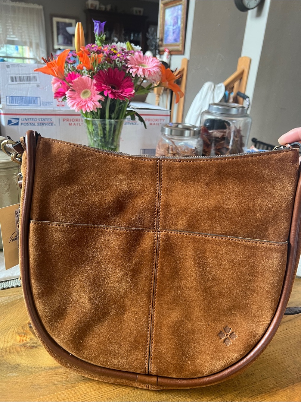 Patricia Nash Suede Leather Chiavari Cognac Tassel Bag see description - Picture 10 of 14